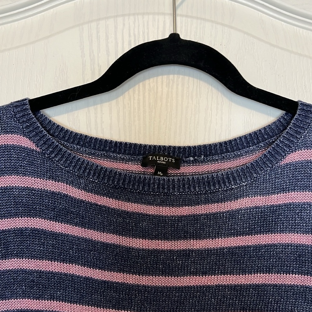 Great Linen Navy & Pink Sweater
